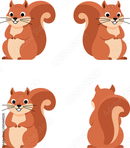 Cute red squirrel cartoon vector illustration perfect for t-shirt and craft projects designs 