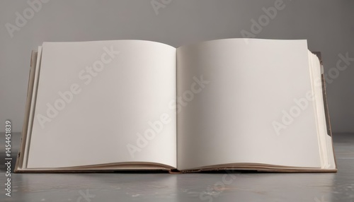 Blank photo album pages, open vertical display  Ideal for design mockups , booklet, layout