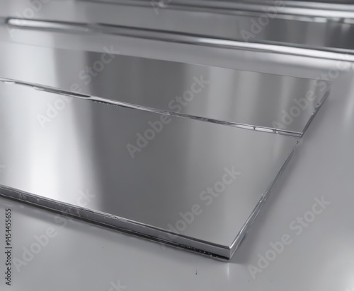 Wallpaper Mural Gleaming silver surface, polished to a mirror sheen, steel, smooth, surface Torontodigital.ca