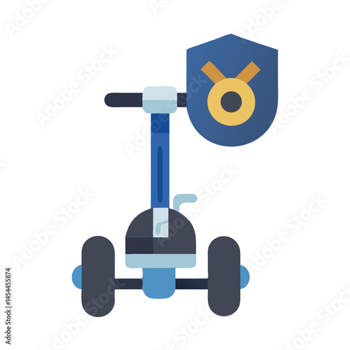 Police Segway Icon Representing Urban Patrol Mobility and Law Enforcement
