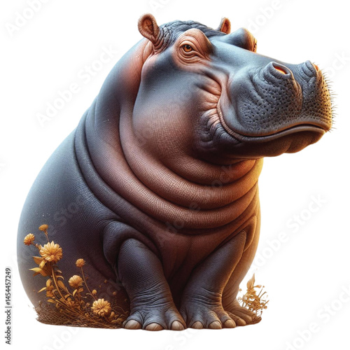 hippopotamus isolated on white