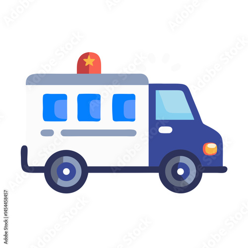 Police Van Icon Representing Detention Transport and Law Enforcement Vehicle