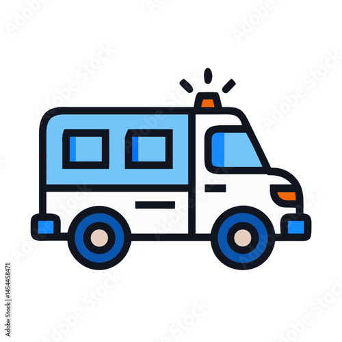 Police Van Icon Representing Detention Transport and Law Enforcement Vehicle