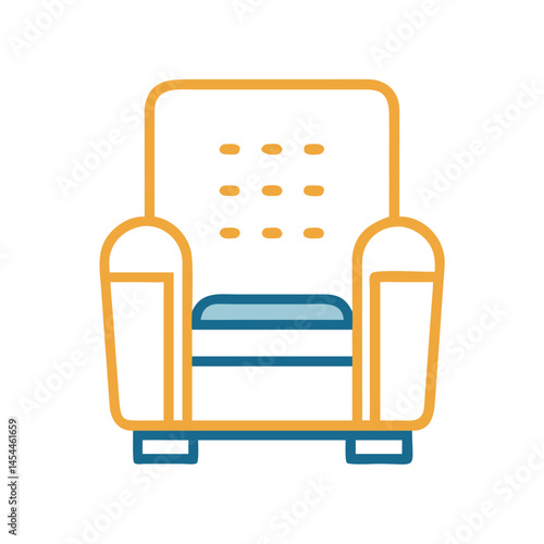 Recliner Chair Icon Representing Lounge Furniture and Comfortable Seating