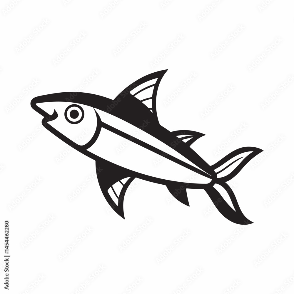 Obraz premium anchovy vector icon with a white background