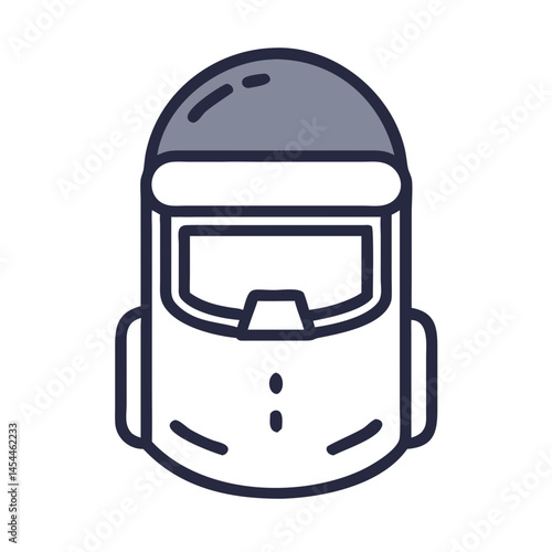 Riot Helmet with Face Shield Icon Representing Tactical Protection and Law Enforcement Gear