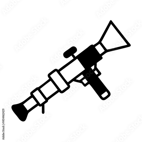Rocket Propelled Grenade Launcher Icon Representing Military Weaponry and Tactical Combat Equipment