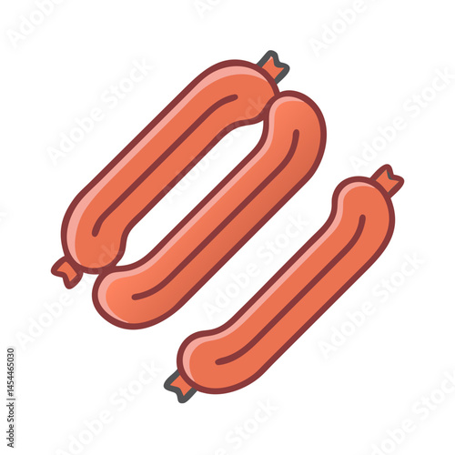 Sausage Links Icon Representing Processed Meat and Packaged Food Product