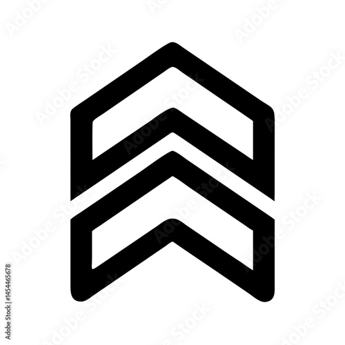 Sergeant Rank Chevron Icon Representing Military Hierarchy and Armed Forces Authority