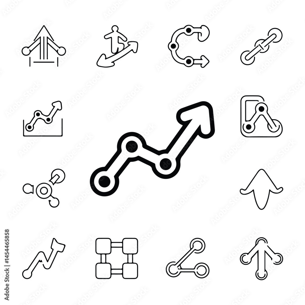 Obraz premium A silhouette of Scalability line icon set vector on a white background