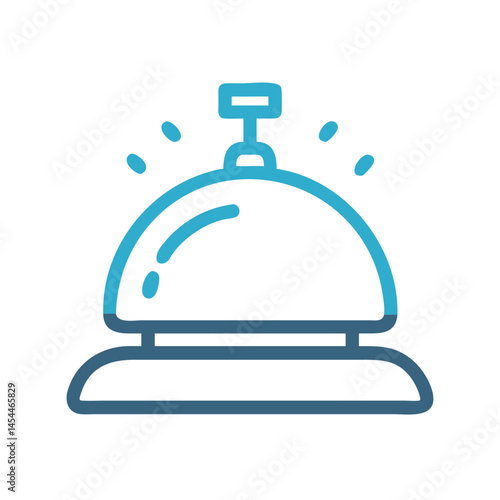 Service Bell Icon Representing Reception Desk Assistance and Hospitality Alert