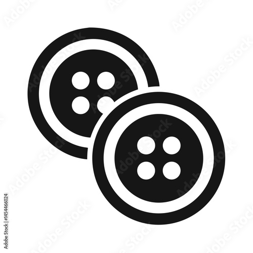Sewing Buttons Icon Representing Garment Fasteners and Clothing Accessories