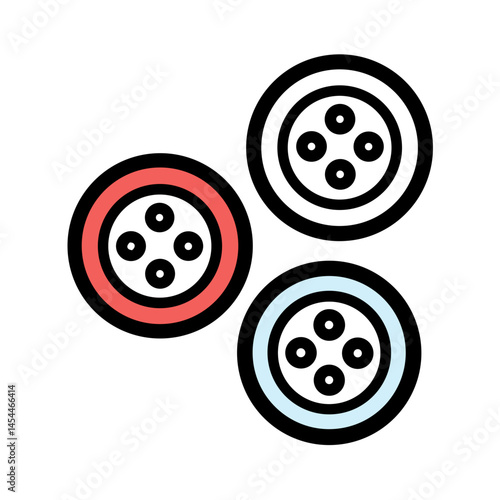 Sewing Buttons Icon Representing Garment Fasteners and Clothing Accessories