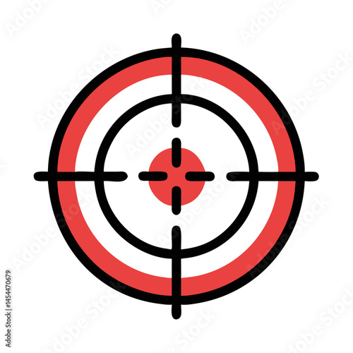 Sniper Target Scope Icon Representing Precision Aim and Long-Range Shooting Accuracy