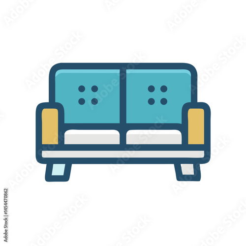 Sofa Furniture Icon Representing Office Lounge and Comfortable Seating Area