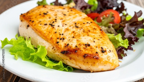 grilled chicken breast with salad