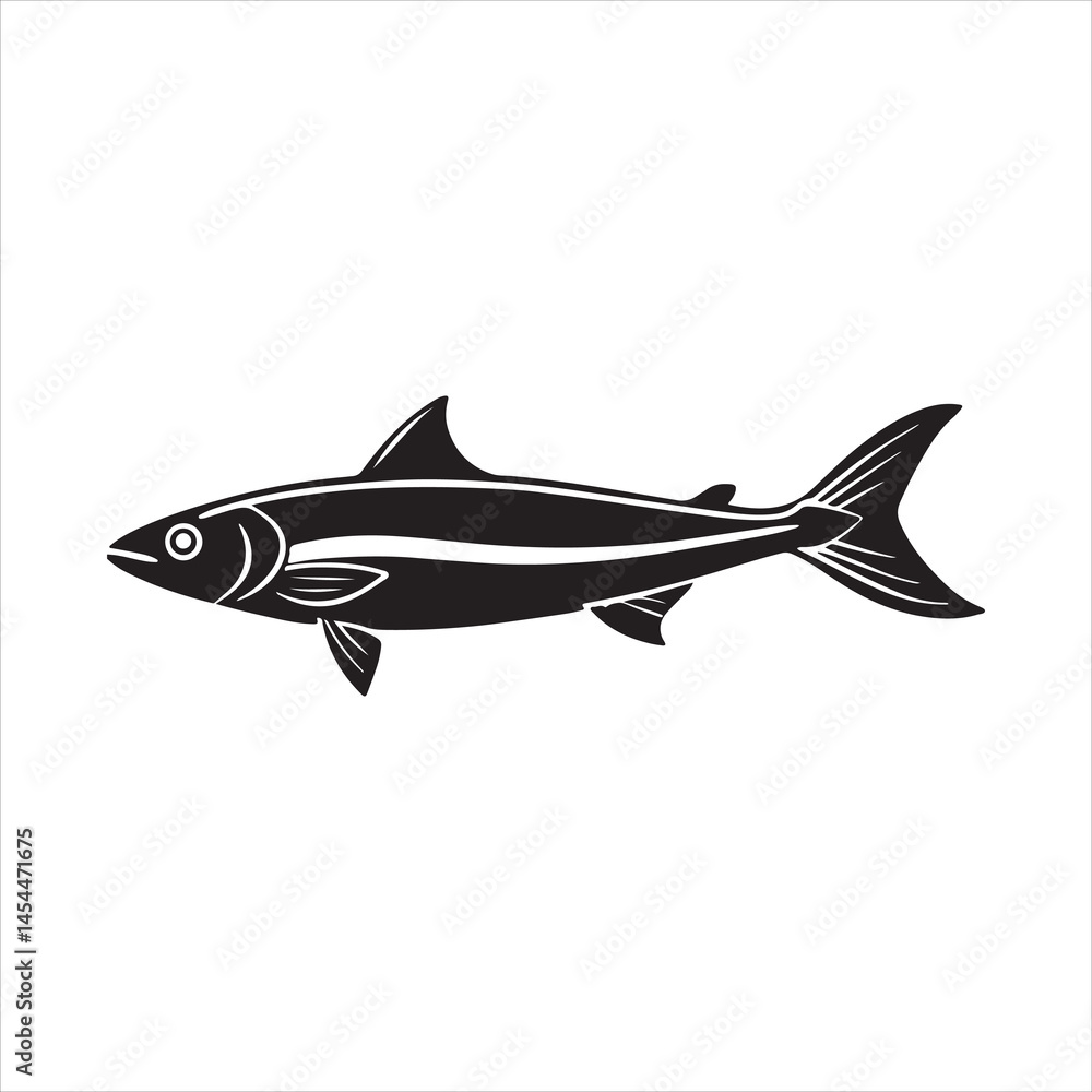 Fototapeta premium Anchovy vector icon with a white background