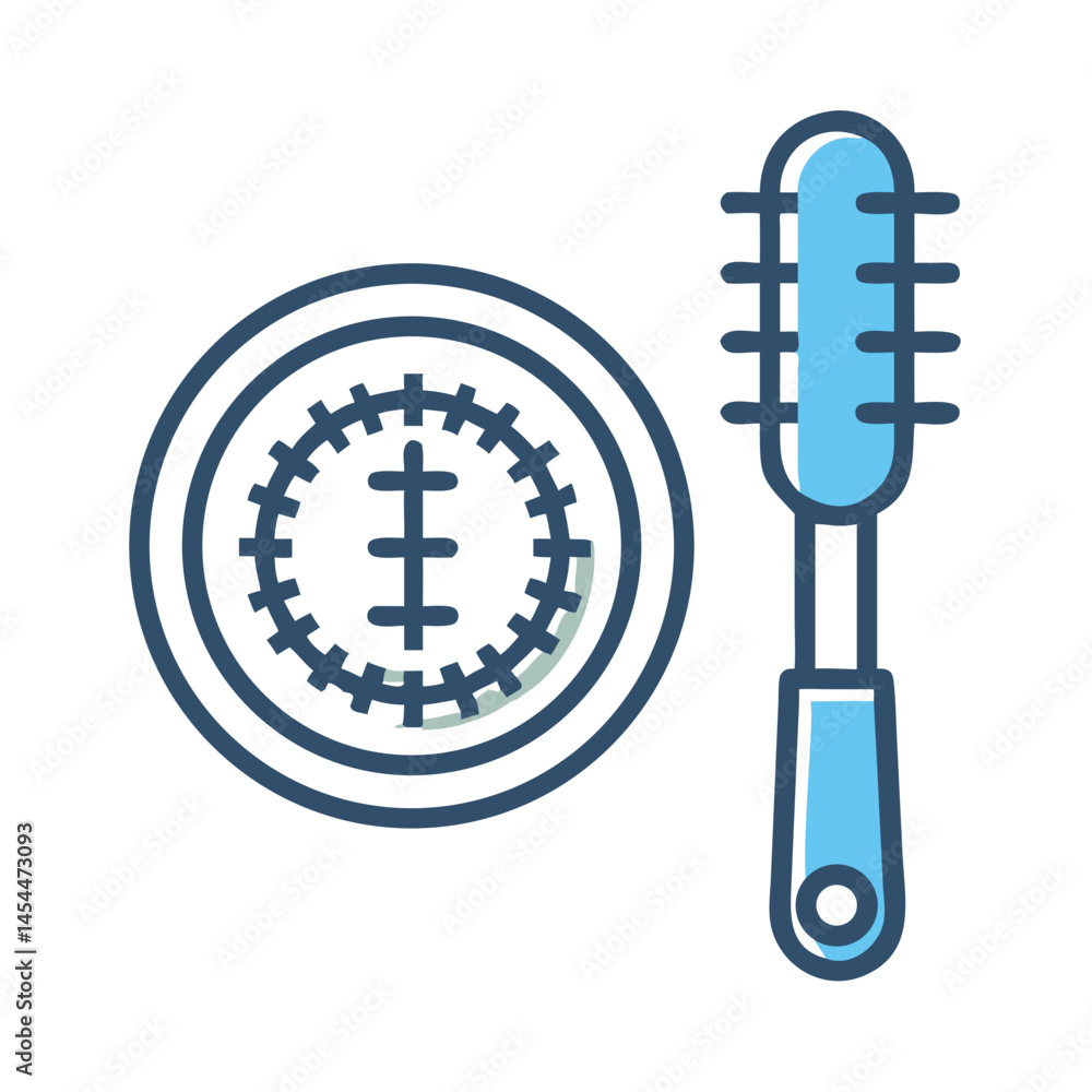 Obraz premium Stitching Wheel Tool Icon Representing Pattern Marking and Textile Craft