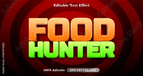 Food hunter 3d logo template editable text effect style