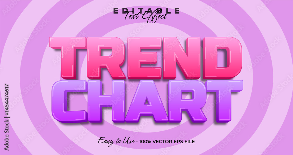 Fototapeta premium trend chart 3d logo template editable text effect style