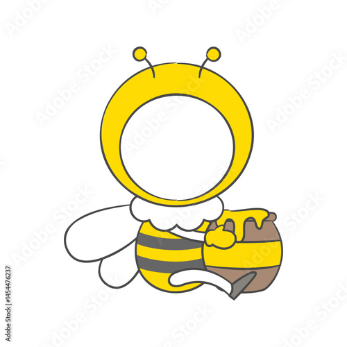 꿀벌 캐릭터 얼굴 합성용 일러스트