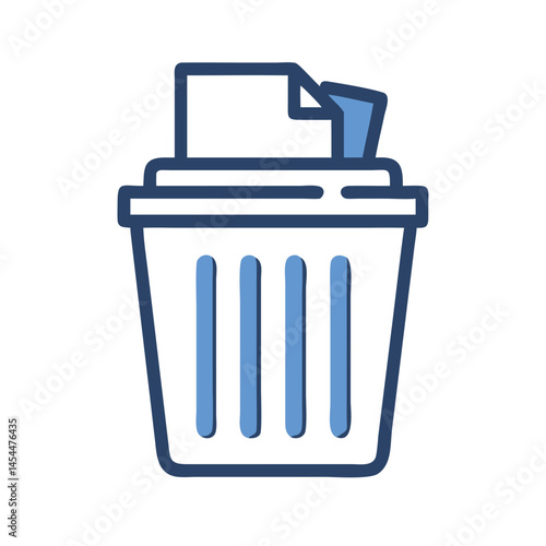 Trash Bin Icon Representing Office Waste Disposal and Cleanliness