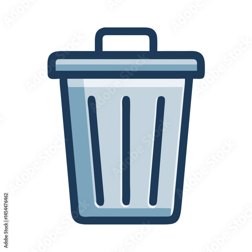 Trash Bin Icon Representing Office Waste Disposal and Cleanliness