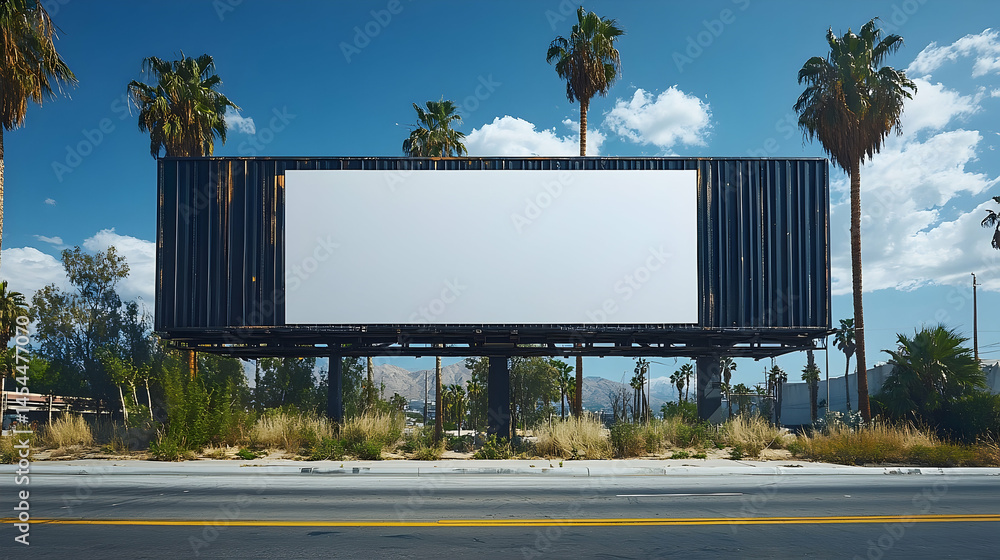 Obraz premium Blank billboard under sunny sky