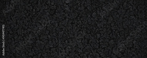 Intricate black damask wallpaper, seamless gothic floral vines , motif, vintage