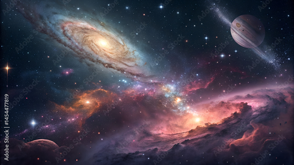 Nebula and galaxies in space abstract cosmos black Nebula and galaxies in space abstract cosmos black