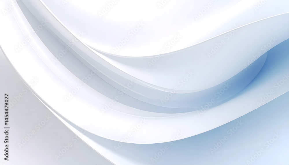 Obraz premium Abstract Smooth White Background with Soft Waving Curves Creating an Elegant Backdrop and Plenty of Unused White Space for Text and Designs