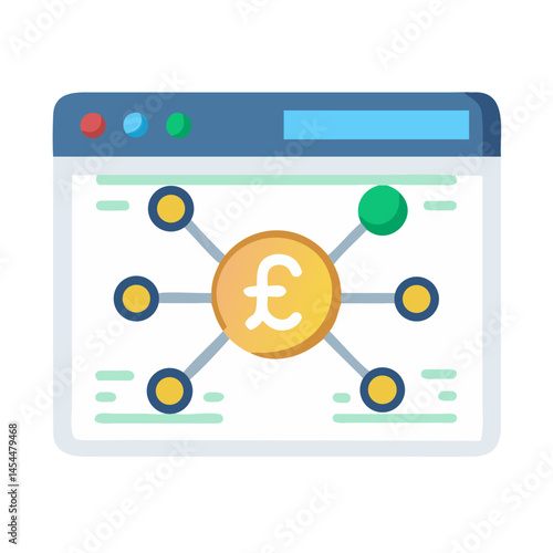 Web Interface with Currency Transfer Icon Representing Online Money Exchange System