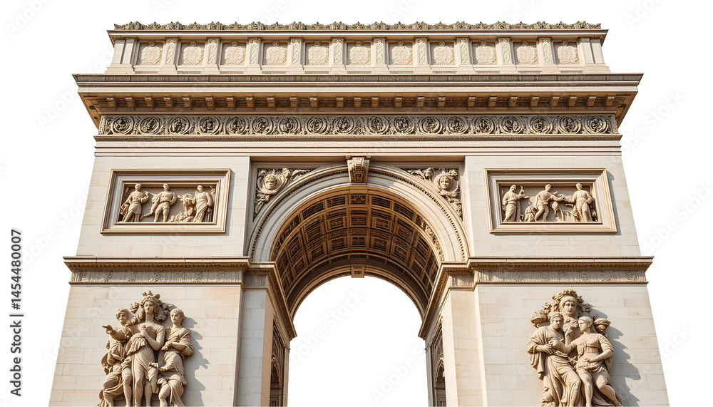 Naklejka premium arc de triomphe paris isolated on transparent background 