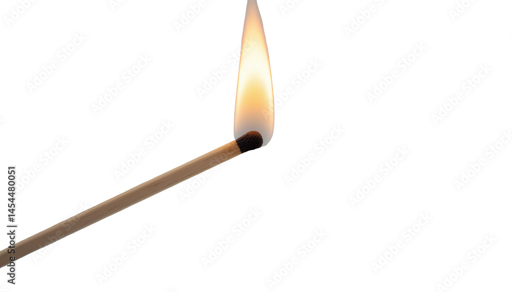Burning match isolated on transparent background Burning match isolated on transparent background