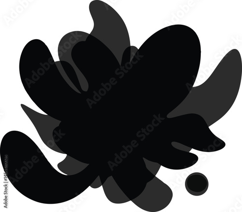 Abstract Black Ink Splatter Vector Shape
