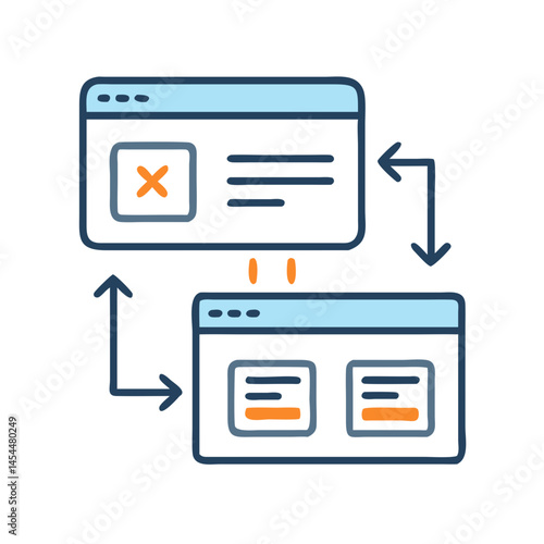 Website Flowchart Diagram Icon Representing Transaction Process Structure