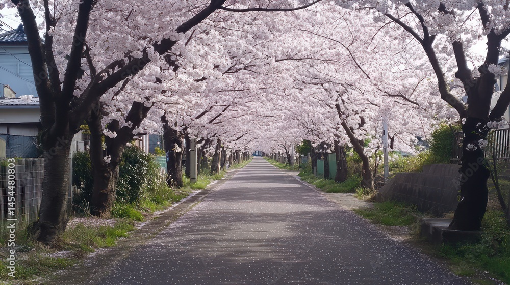 Cherry blossom lined alley Cherry blossom lined alley