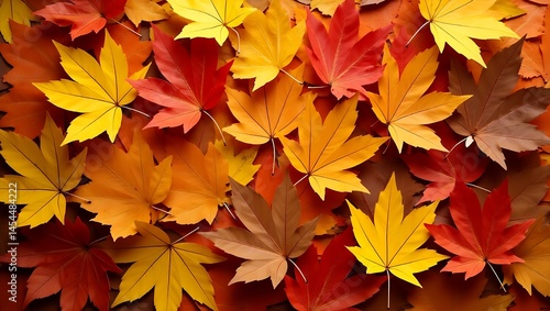 High-resolution top-down photo of colorful autumn leaves in orange, red, yellow, and brown, forming a rich, textured, and natural fall foliage pattern.