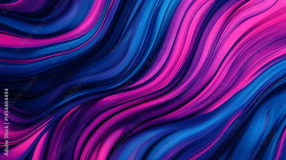 Fototapeta premium Vibrant abstract fluid waves in deep blue and purple