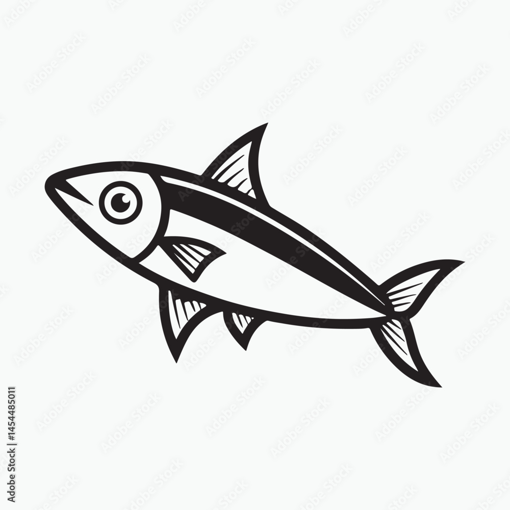 Fototapeta premium anchovy vector icon with a white background