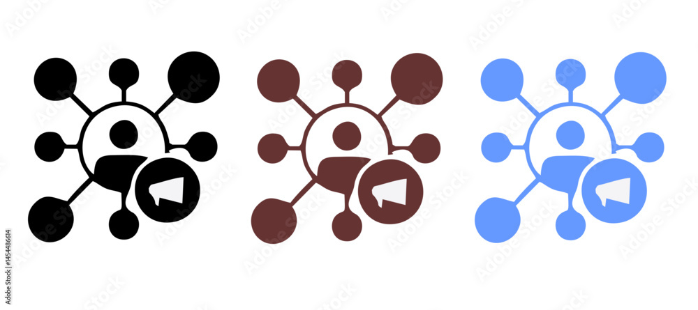 Fototapeta premium Affiliate Marketing solid icons collection.Containing Marketing, SEO, Success, Management, Business, Customer, Social Media