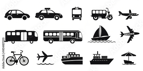 transportation icons set