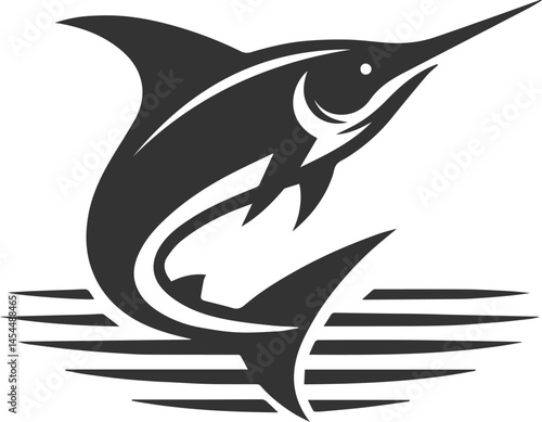 Marlin fish silhouette vector
