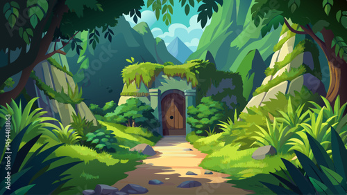 Thick greenery guards the entrance to a secret canyon, untouched by human presence