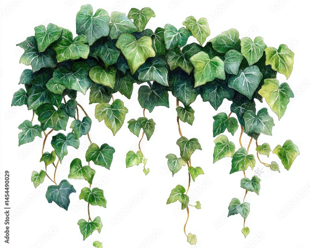 Fototapeta premium Lush green ivy cascading downwards