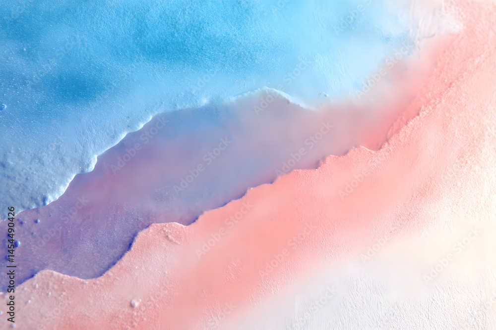 Soft Abstract Texture with Blue and Pink Shades on Canvas Surface