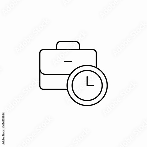 briefcase clock deadline icon sign vector
