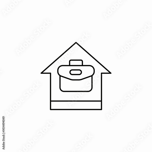 briefcase house work icon sign vector