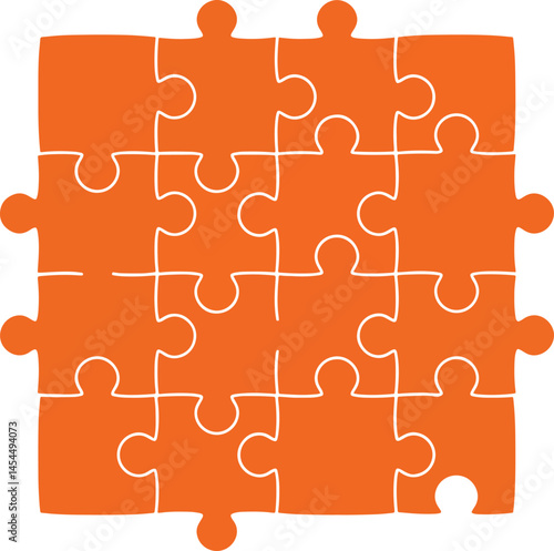 business teamwork puzzle pieces vector icon