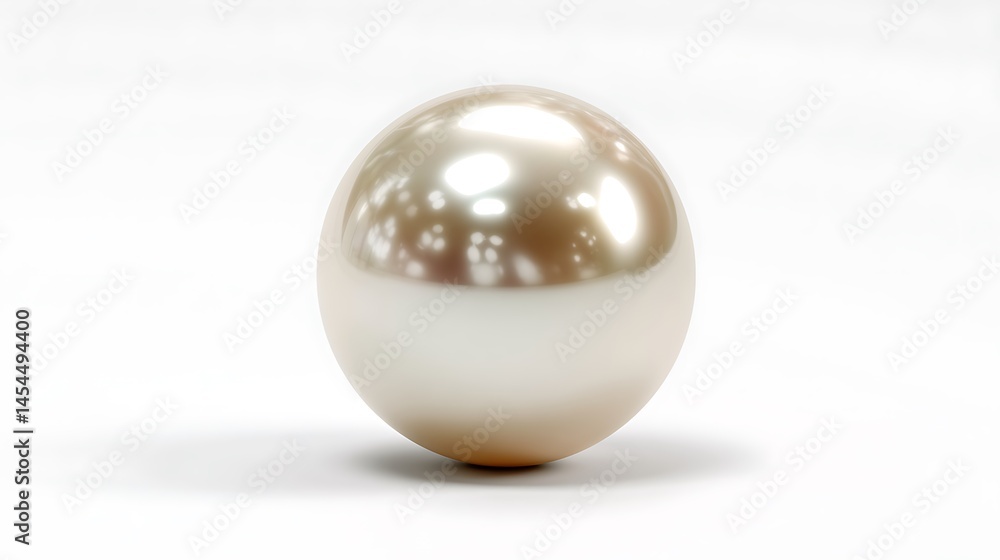 A luminous, single pearl glows softly on white A luminous, single pearl glows softly on white